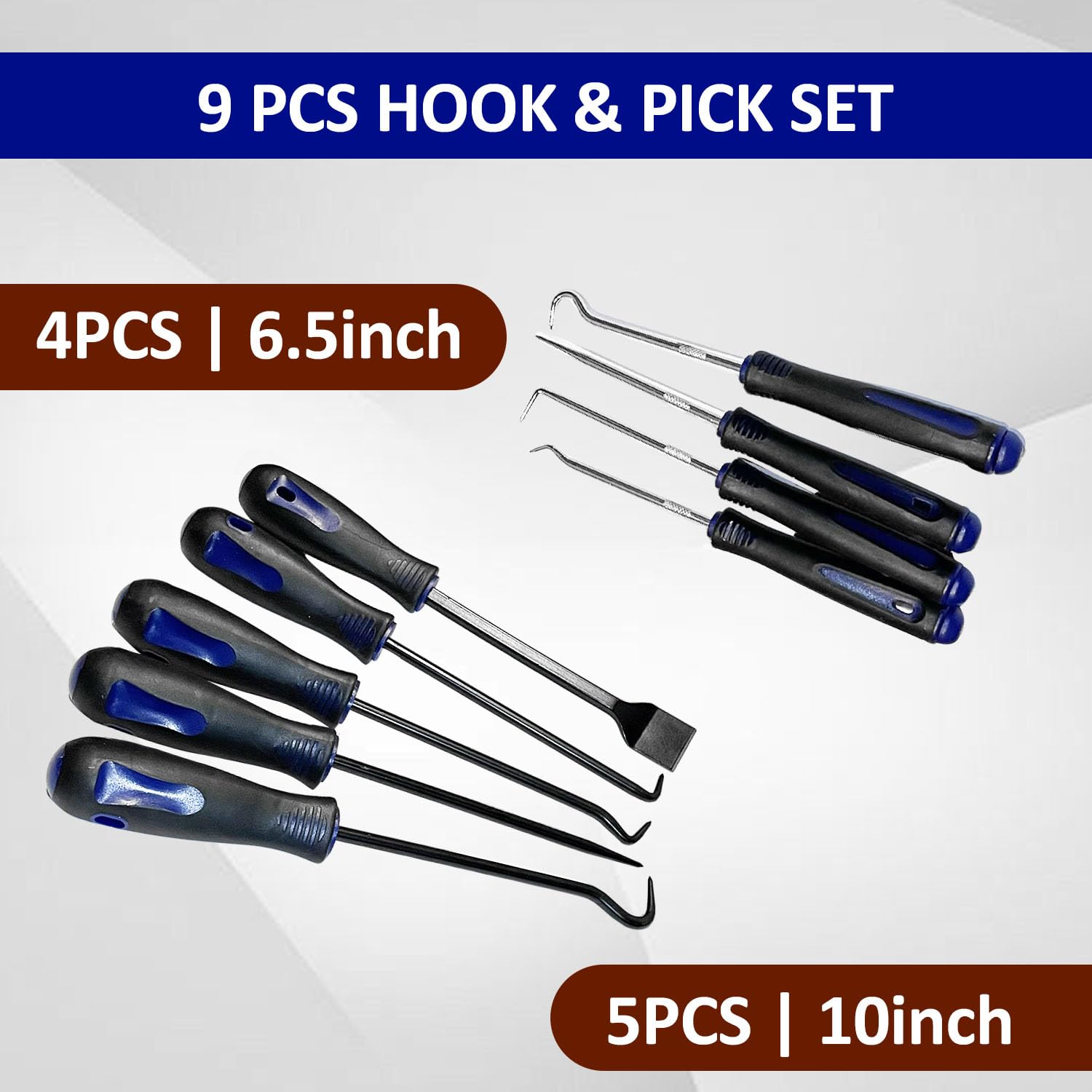 ORIGINTECH 9Pcs Precision Pick & Hook Set with Scraper, Car Auto Oil Seal/O-Ring Seal Gasket Pick Mini Hooks Puller Remover