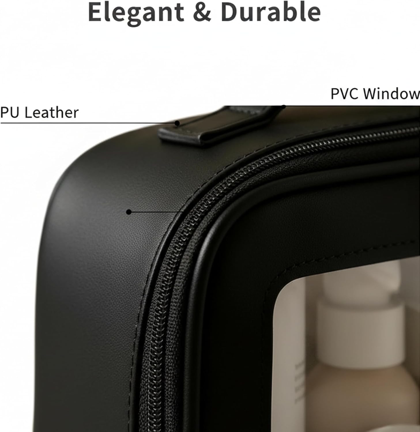 2 Complete Sets of 3-Size Makeup Bags | Premium Transparent & Waterproof Cosmetic Organizer Storage Bag | Travel Toiletry & Skincare Storage Set (Black, L+M+S+MakeupBrushes)