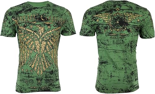 Miniatura 2 de Xtreme Couture by Affliction Camiseta para hombre Connect Eagle Wings Verde
