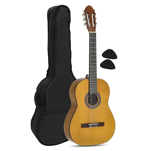 concert guitar, classical guitar, 4/4 honey - natural, incl. case