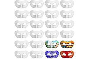 24 Pack Paper Mache Masquerade Masks - Unleash Your Creative Spirit
