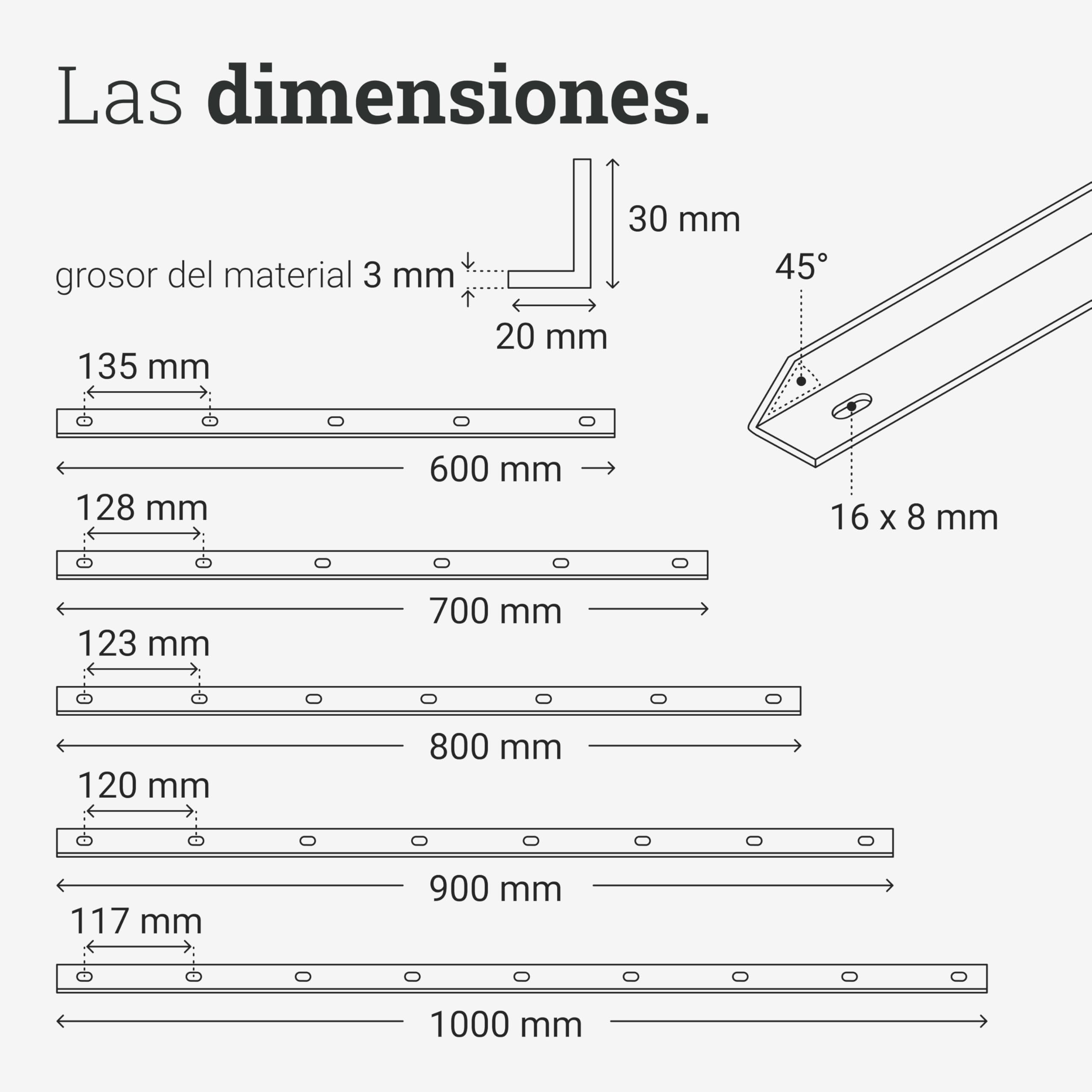 Natural Goods Berlin 3 barras de rebabas en forma de L, color negro, metal, 100 cm, base estable para mesa de madera DIY, barra de perfil de 1 m, en forma de L, barra angular de acero, barra de