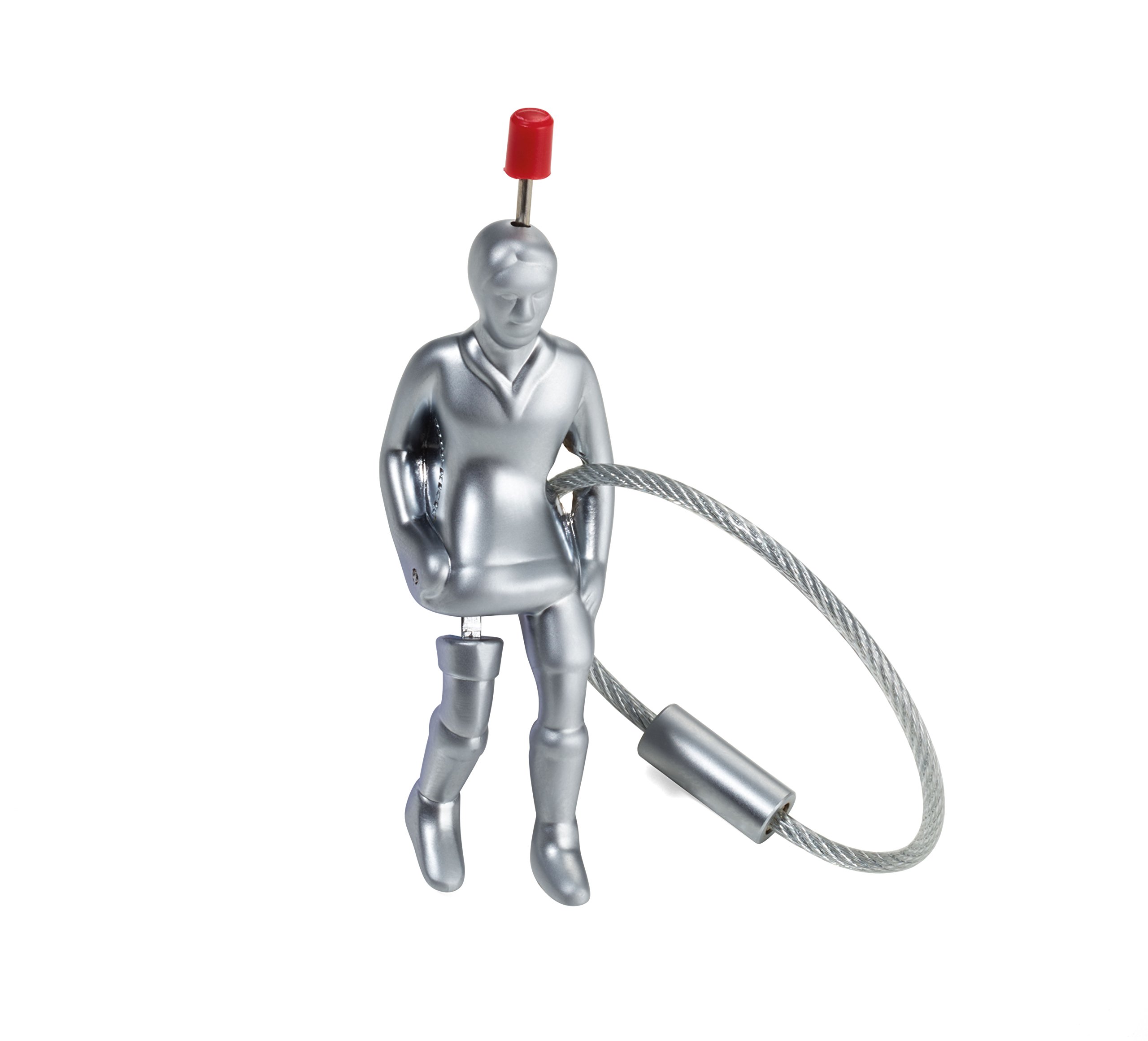 TroikaTIPP-KICK KR17-86/MA Keyring Tipp kick player - Edwin Mieg figurine soccer, football keychain, key chain cast metal matt chrome plated silver original