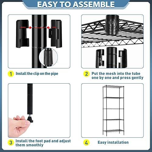 Miniatura 4 de Estantería de metal para armario, estantes altos y delgados para despensa, estantería de alambre estrecho para espacios pequeños, estante