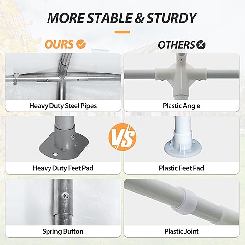 Miniatura 7 de Tienda de campaña para fiestas de 20 x 20 pies, resistente, tienda de campaña para bodas al aire libre con paredes laterales extraíbles, refugios de