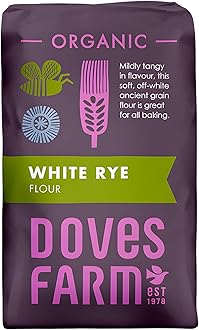 Doves Farm Organic White Rye Flour | Ancient Grain All Purpose Flour | Imported from UK | Flour for Baking Goods | Stoneground Soft Wheat Flour | 35.27 Oz (1kg)