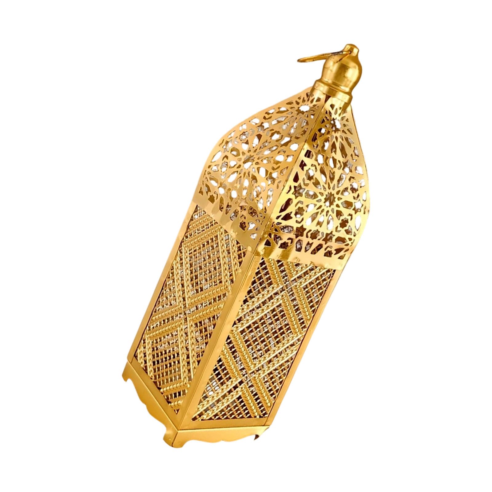 CAZSTYK Decorsative LED Lighted Lamp with Intricate Metalwork Moroccans Ramadans Hanging Decors for Living Room Patios Hollow Out Ramadans Lamp