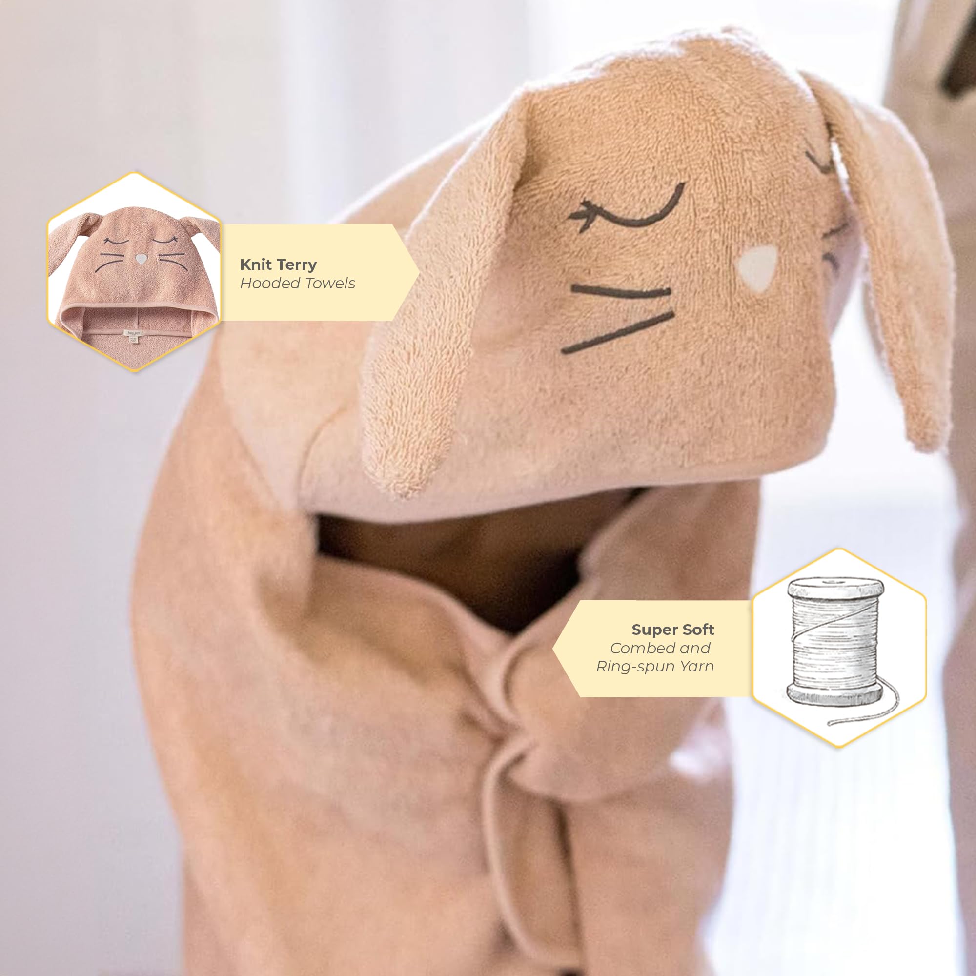 Burt's Bees Baby Kleinkind Kapuzenhandtücher mit Tiercharakter, Bio-Baumwolle, Unisex-Bad-Essentials, weiches Kinderzimmer-Handtuch für Kinder