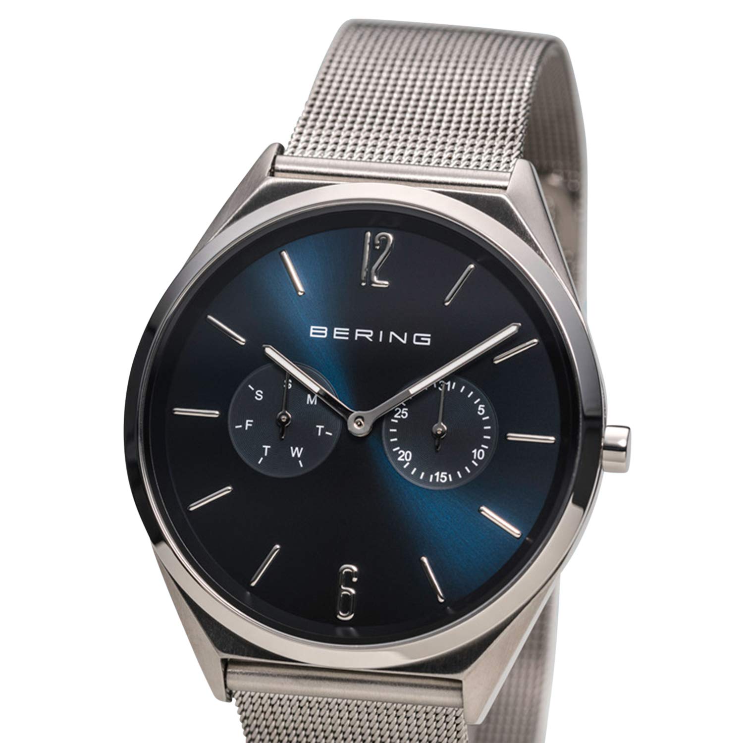 Bering Unisex Quarz Uhr | Armbanduhr 40 mm Edelstahlgehäuse und Sunray Zifferblatt | Milanaisearmband | Saphierglas | 3 ATM | 17140