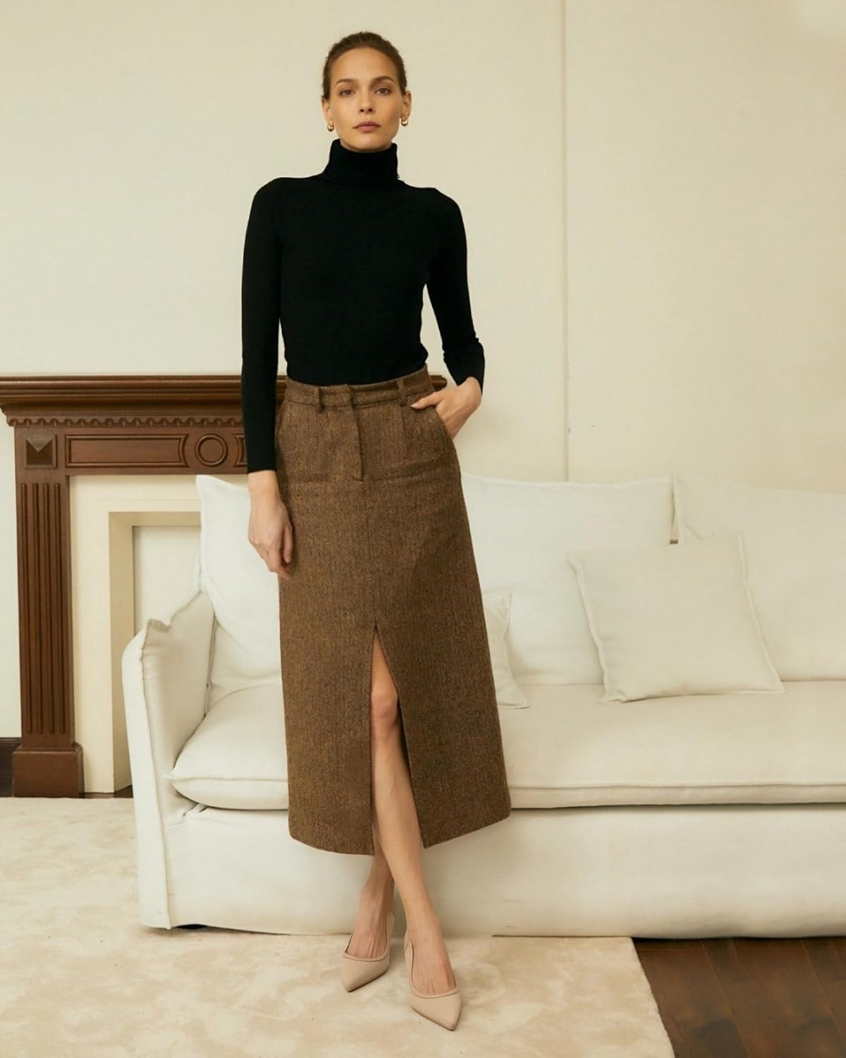 NEWBELLA Women's Elegant Kitten Heel Pumps - Pointed Toe Mid Heel Dress Shoes, Comfortable Office Pumps for Daily Commute & Professional Wear - Image 2