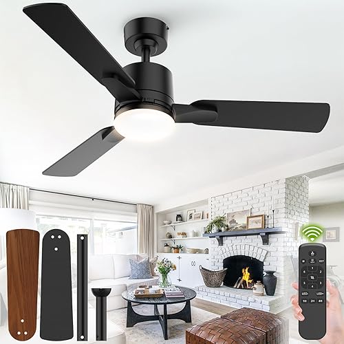 Miniatura 10 de Ventiladores de techo de 64 pulgadas con luces y control remoto y APP, ventilador de techo industrial reversible con motor CC silencioso, 6