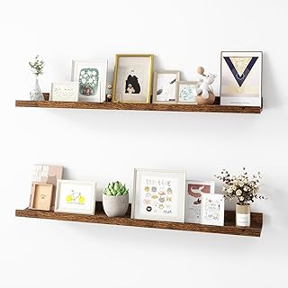 Picture Ledge Shelf, Wood Floating Shelves Set of 2, 36 inch Picture Led...