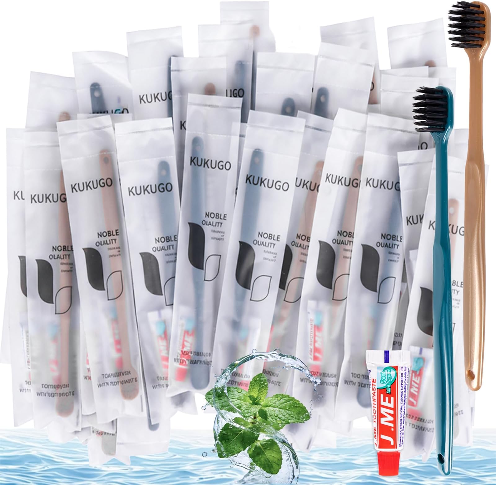 40 Pack Disposable Toothbrushes with Toothpaste, Individually Wrapped Disposable Travel Toothbrushes, Soft Bristle Portable Oral Care Kits for Travel, Hotel, Camping, Guest, Home Use