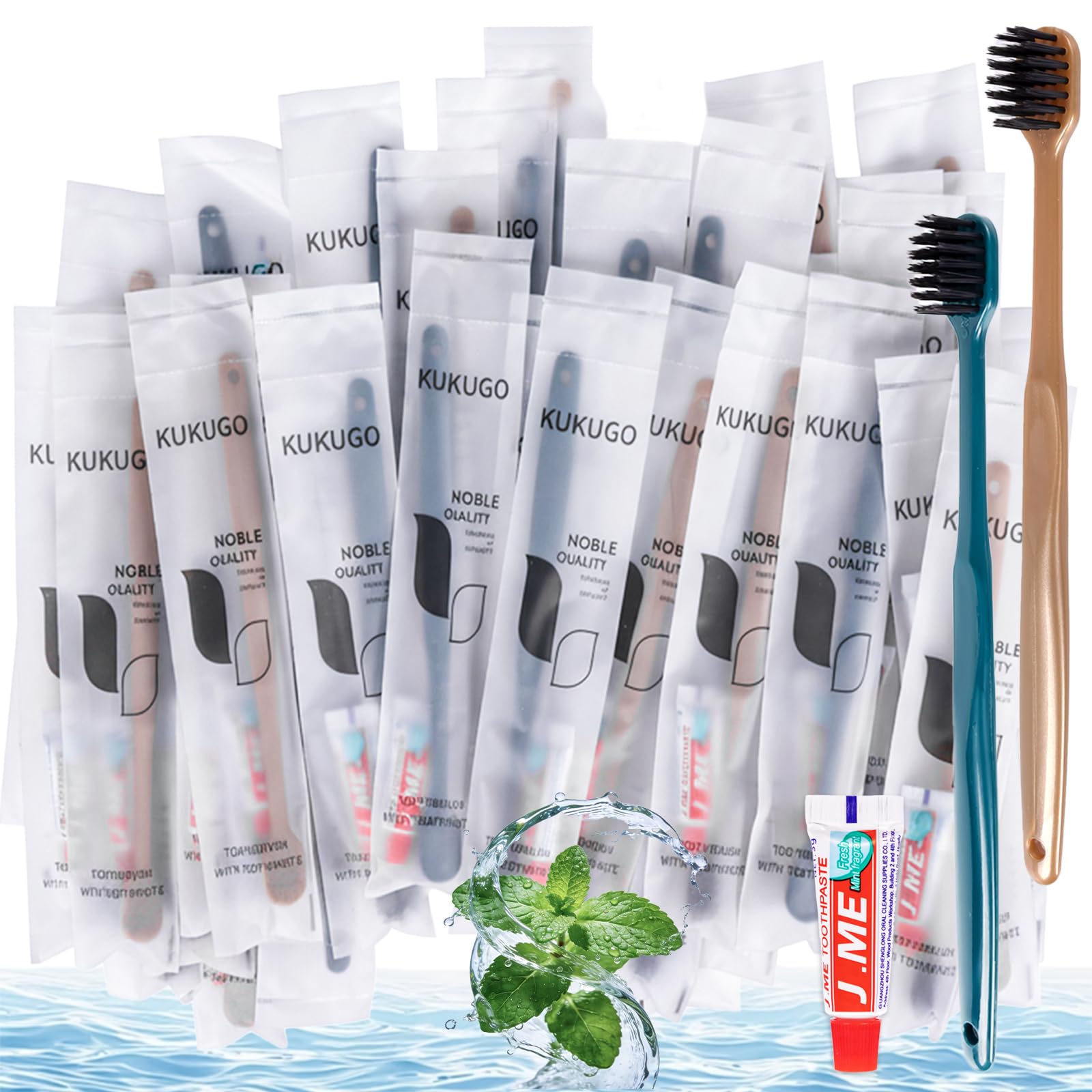 40 Pack Disposable Toothbrushes with Toothpaste Individually Wrapped Disposable Travel Toothbrushes Soft Bristle Portable Oral Care Kits for