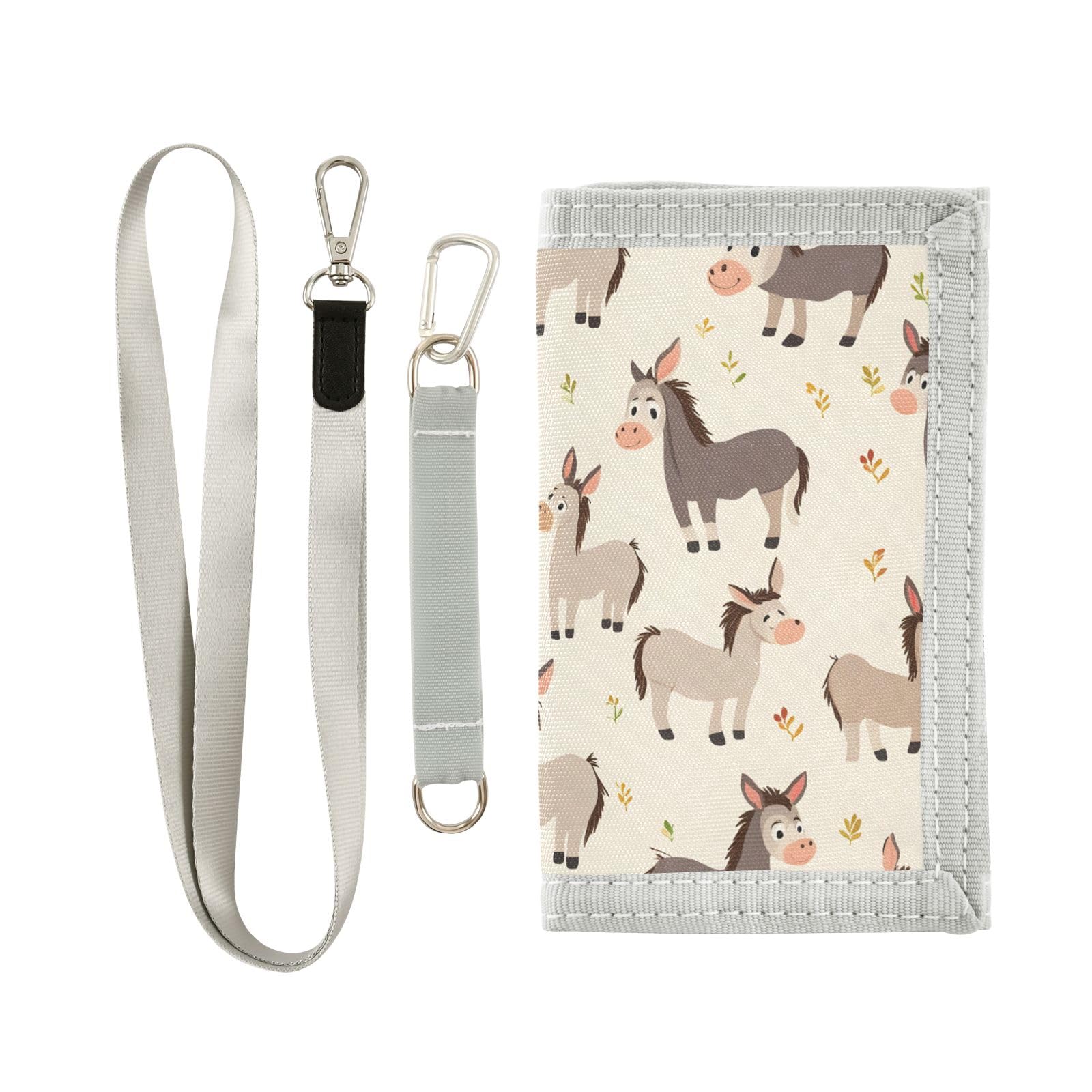 ALAZA Kids Wallets for Boys Girls Toddler Trifold Wallet Children Small Donkey with Zipper Coin Pocket