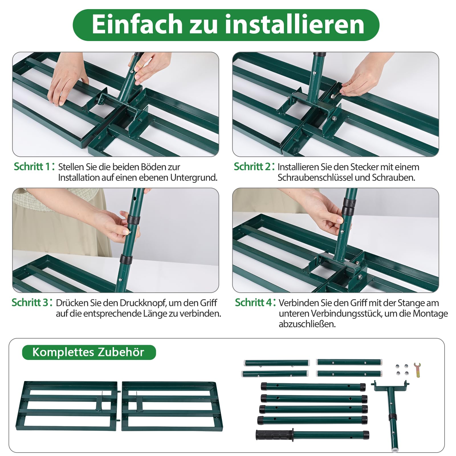 Signstek Rasenrakel Lawn Leveling Rake Edelstahl Stiel Rasen Sanden