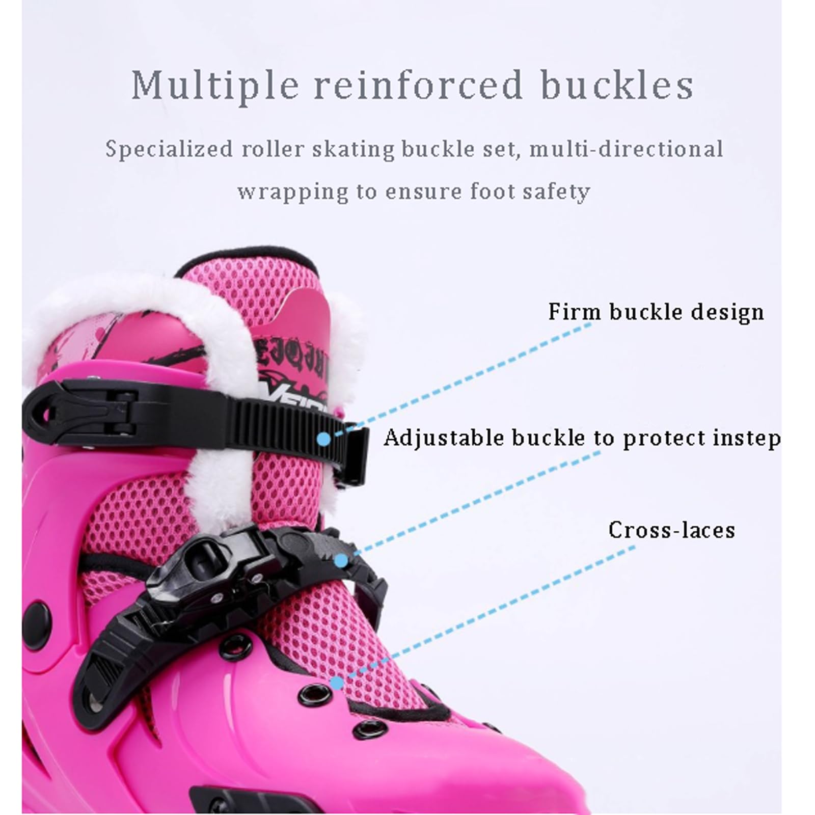 Patins de Hockey sur Glace Junior Patins à Glace réglables Patins À Glace avec Système De Laçage Rapide Et Boucle À Poussoir pour Une Utilisation en extérieur et sur Les patinoires