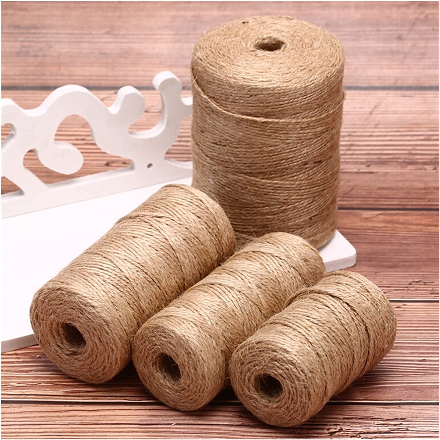 Naturalny sznurek jutowy, 50/80Meters DIY Jute Hemp Wedding Party Decoration