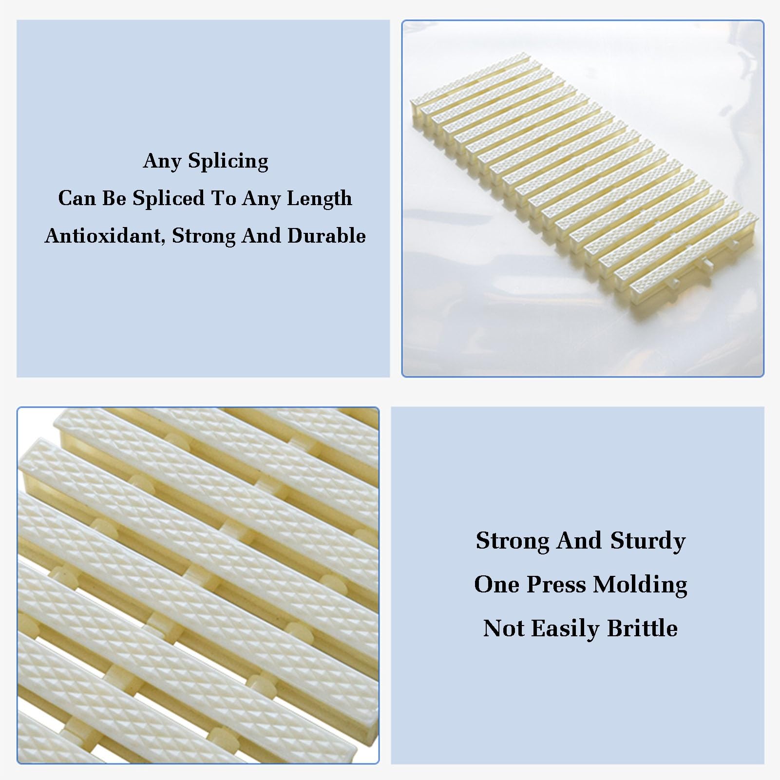 Rejillas para Piscinas, Rejilla de rebosadero de ABS para Piscinas, Cubierta Blanca para canaletas de Drenaje de Ducha, Rejilla de Drenaje Exterior para Patios, aceras y Bordes de Casas, 20x
