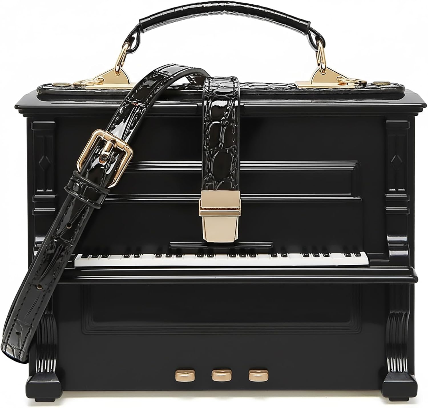 Women Acrylic Piano Shaped Crossbody Shoulder Bag Handbag Piano Purse