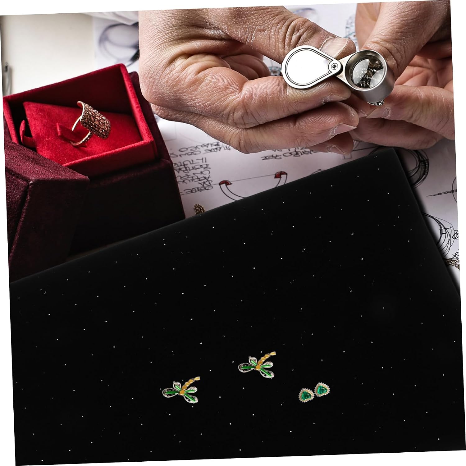 Hemobllo Earring Sponge Tray Insert for Jewelry Box Lightweight Jewelry Storage Pad with Slots for Earrings and Studs Stackable Design for Space Saving and Protection of Accessories