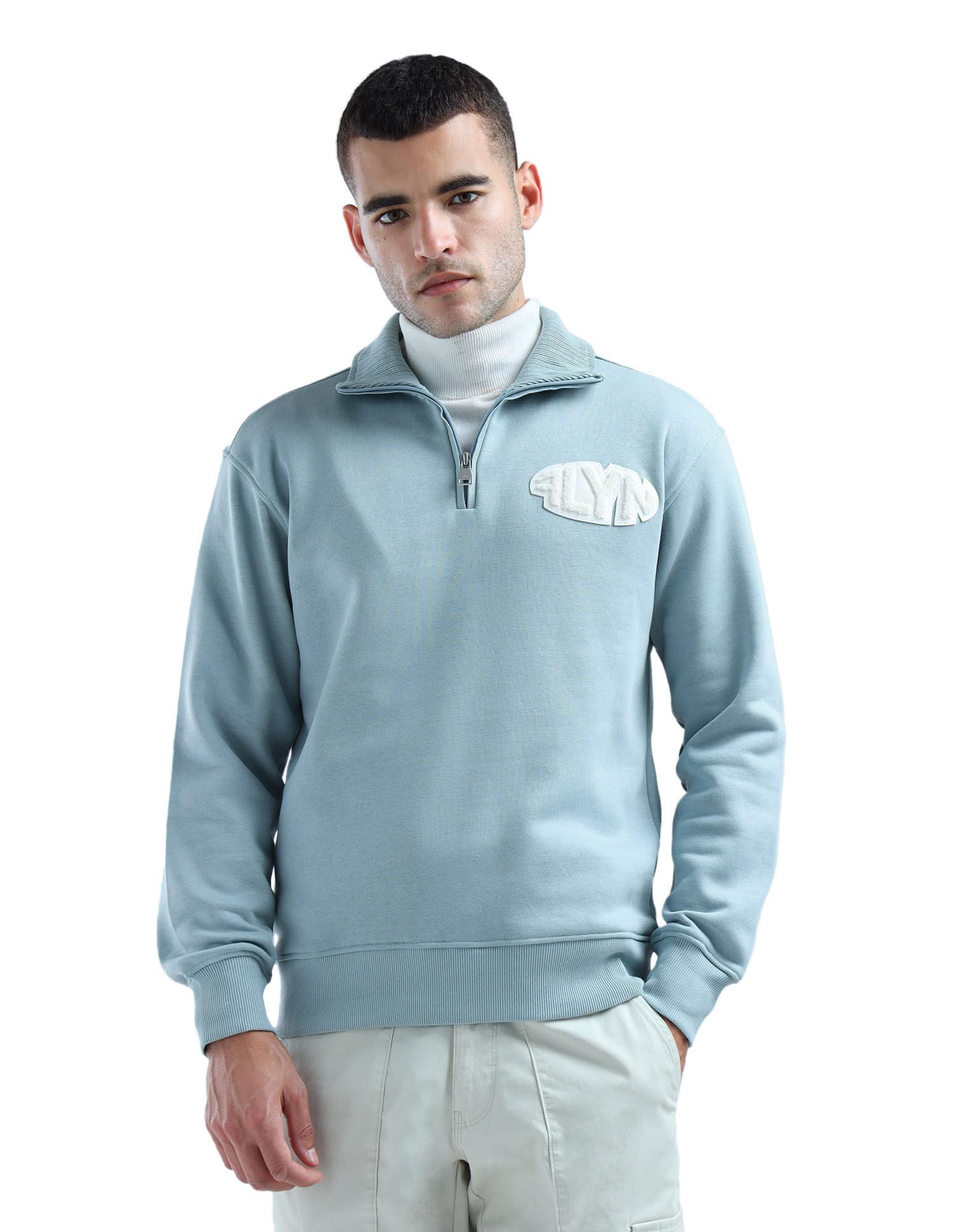 flying machine Solid High Neck Sweatshirt-picture-15
