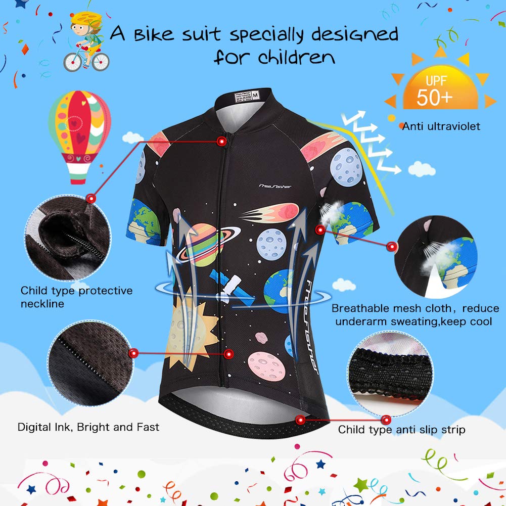 Niños ciclimo Maillot Transpirable para Deportes al Aire Libre Ropa Ajustada Cuerpo Pantalones + Tops, Negro Tops+Pantalones, S（3-4 años