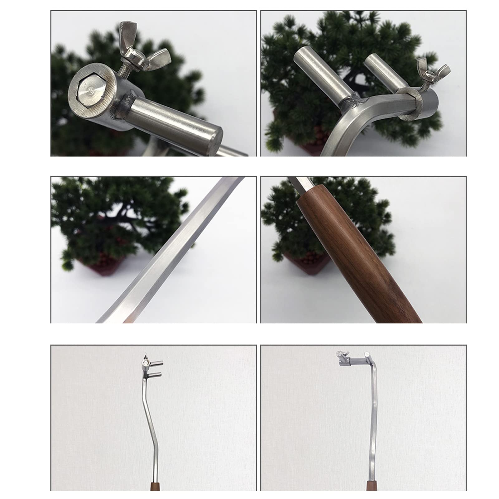 Zerodis Herramienta de Doblado de Ramas de Bonsái, Dobladora de Ramas de Bonsái de Acero Inoxidable de Nogal Herramienta Profesional de Bonsái para Bonsái Pequeño (M14)