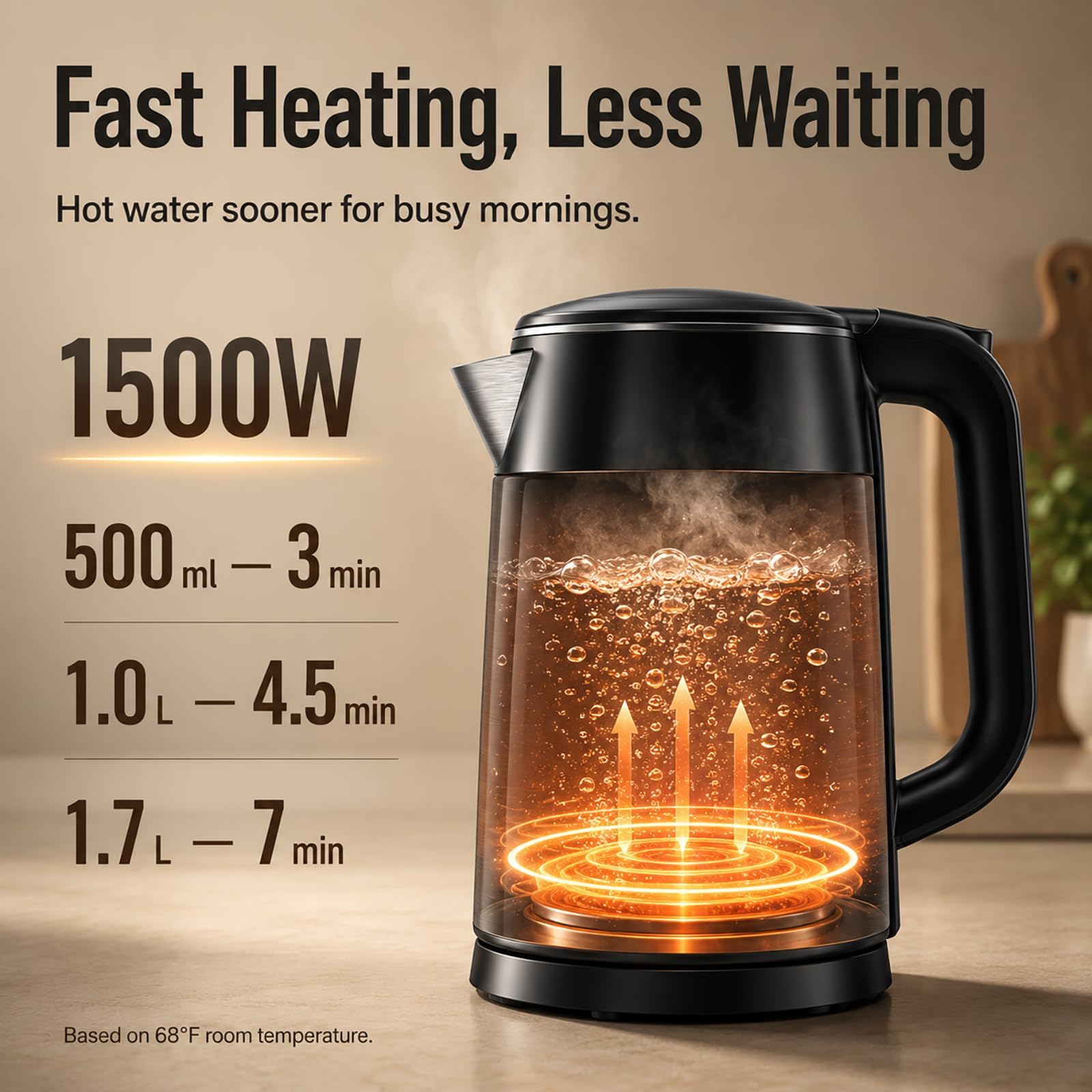 Mecity Electric Kettle - Touch Screen & Stainless Steel -6