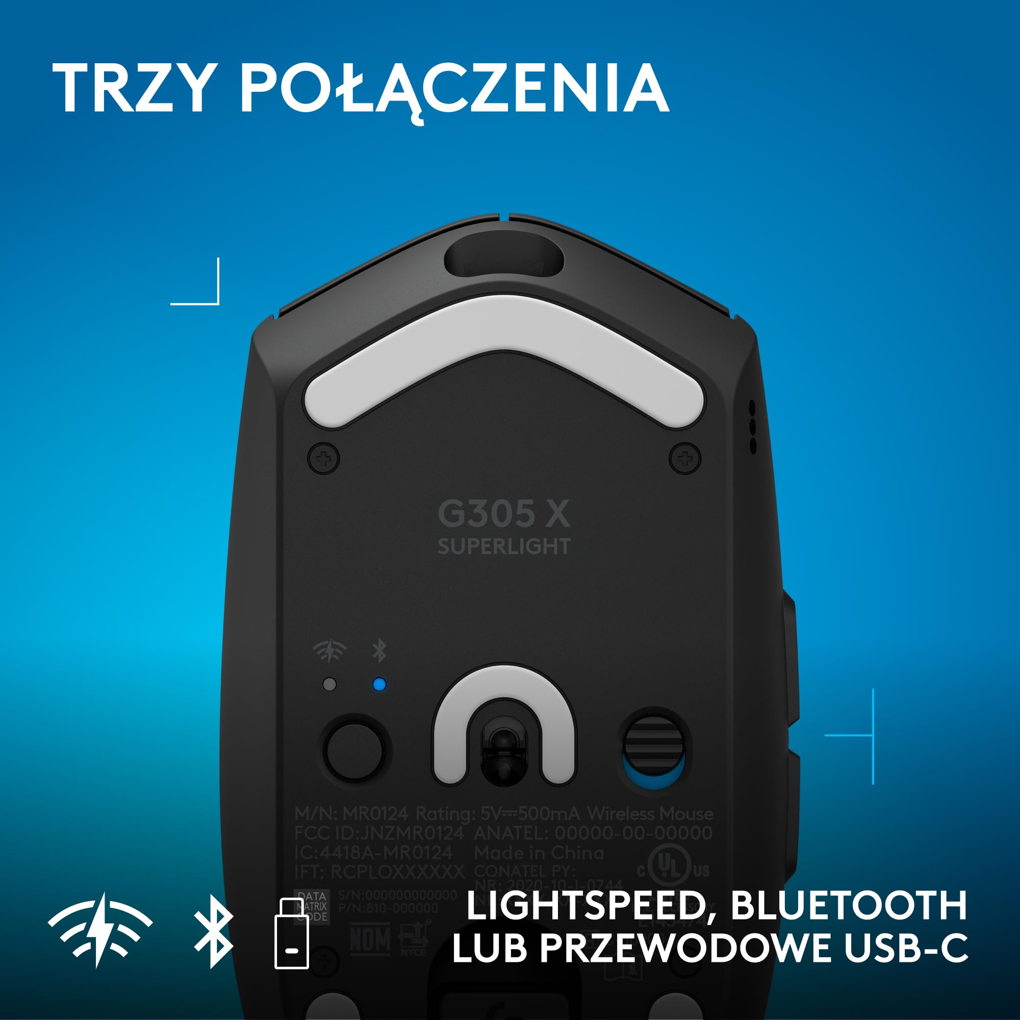 Logitech G G316 X 98, klawiatura do gier,8 kHz,wymienne sprężynujące przełączniki,konstrukcja uszczelkowa,US INT'L QWERTY+G305 X SUPERLIGHT bezprzewodowa mysz gamingowa,lekka 61 g ładowalna, PC-Czarny