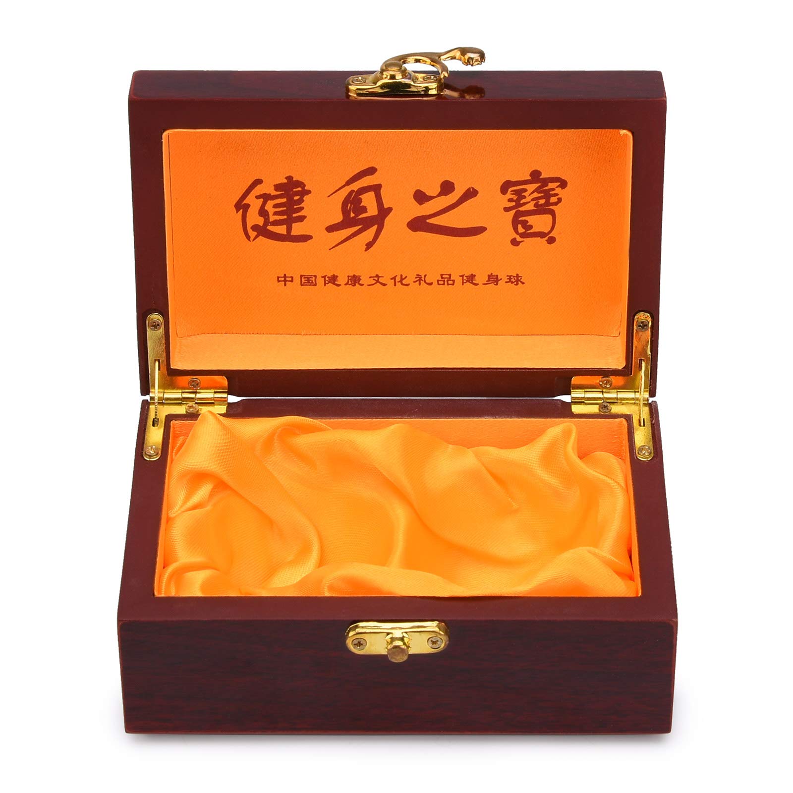 BRABUD Chinese Baoding Balls Wooden Box, Hand Exercise Balls Box
