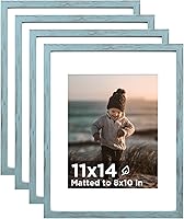 Vista 89 de KINLINK Juego de 4 portarretratos plateados de 5 x 7, marcos de fotos de madera con paspartú de 4 x 6 con plexiglás para 4 x 6 con paspartú o 5 x 7