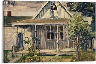 Grant Wood 《Sketch for House in American Gothic》 Paintings Art Prints Poster Wall Art Poster Gifts Bedroom Prints Home Decor Hanging Picture Frame Canvas Painting 16x24inch(40x60cm)