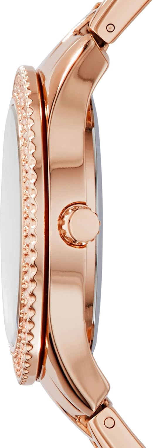 Fossil Relógio feminino Stella de aço inoxidável com detalhes em