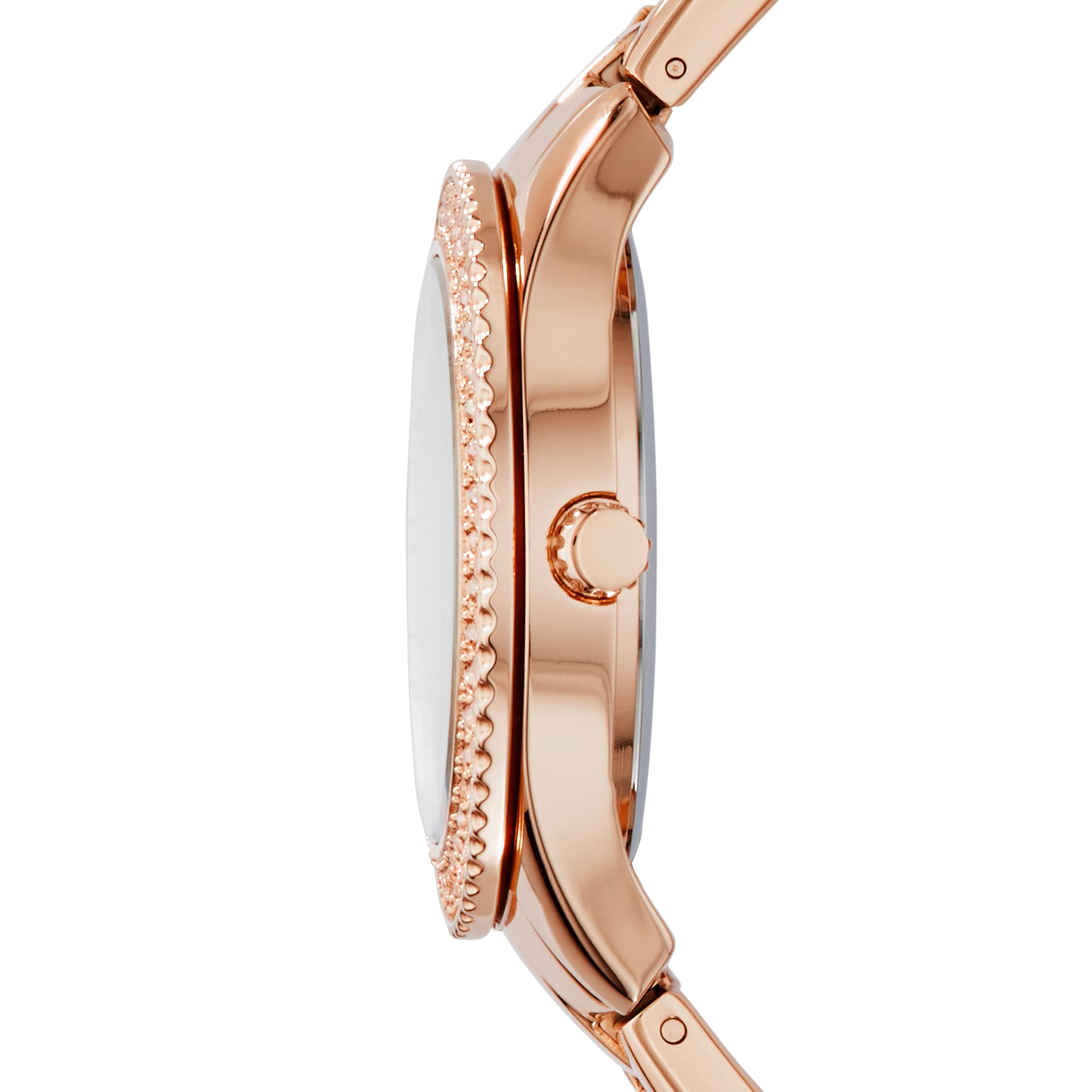 FOSSIL Damenuhruhr Stella Dreizeiger-Datum, Edelstahl mit 37 mm Gehäusegröße
