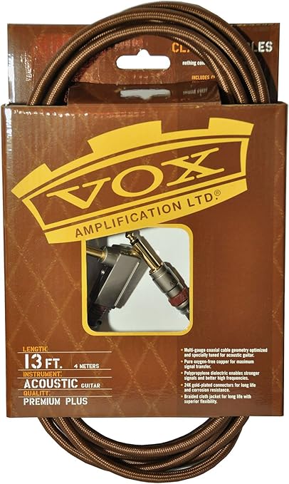 Amazon Vox ヴォックス ケーブル アコースティックギターシールド 4m S L Vac 13 シールドケーブル 楽器 音響機器