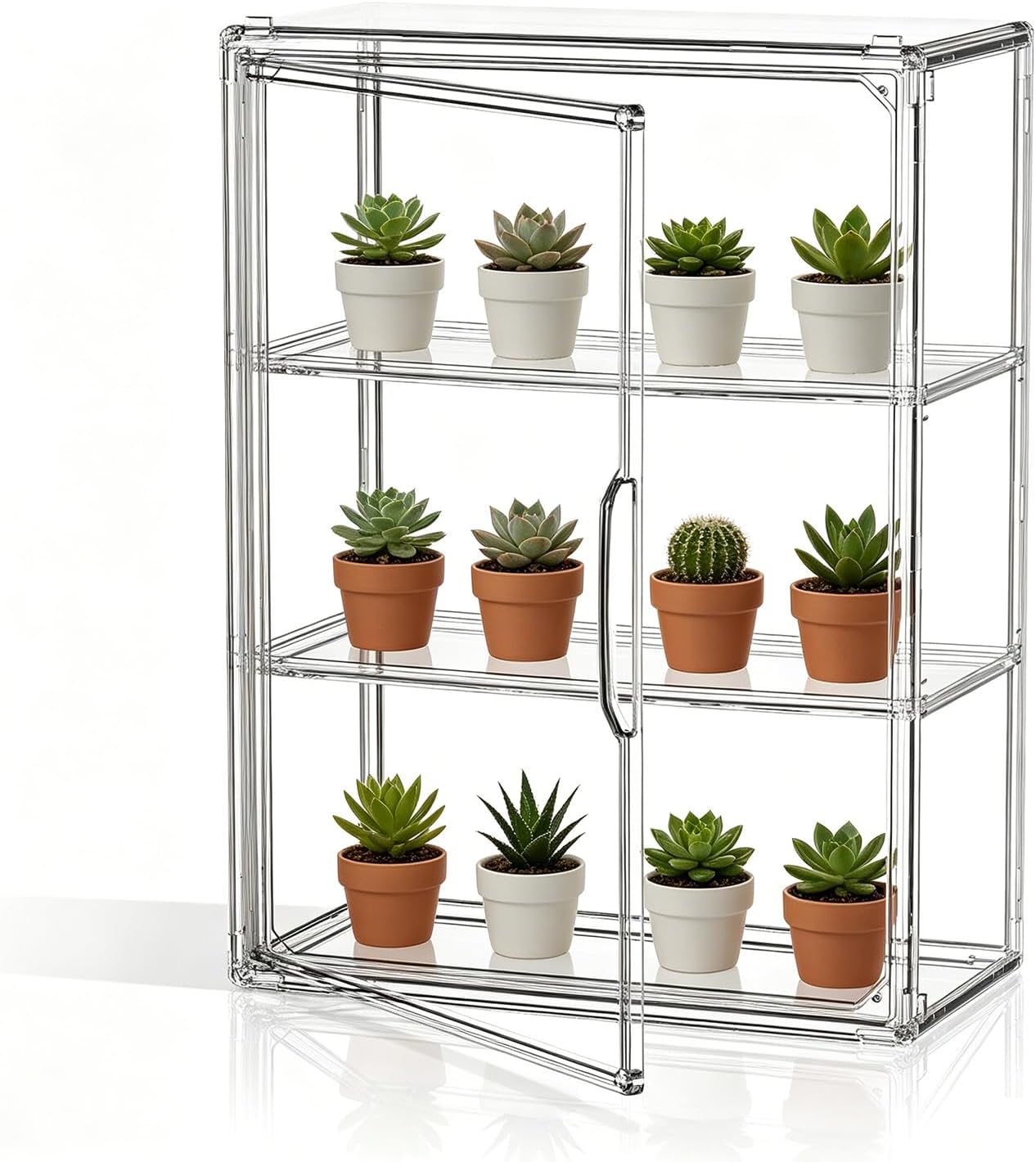 HOYOJA Clear Display Case for Collectibles Acrylic Figurine Figure Display Shelf Case Wall Mounted Blind Box Hobby Display Case Acrylic box with Shelves for Funko Pop, Popmart, 1 Pack
