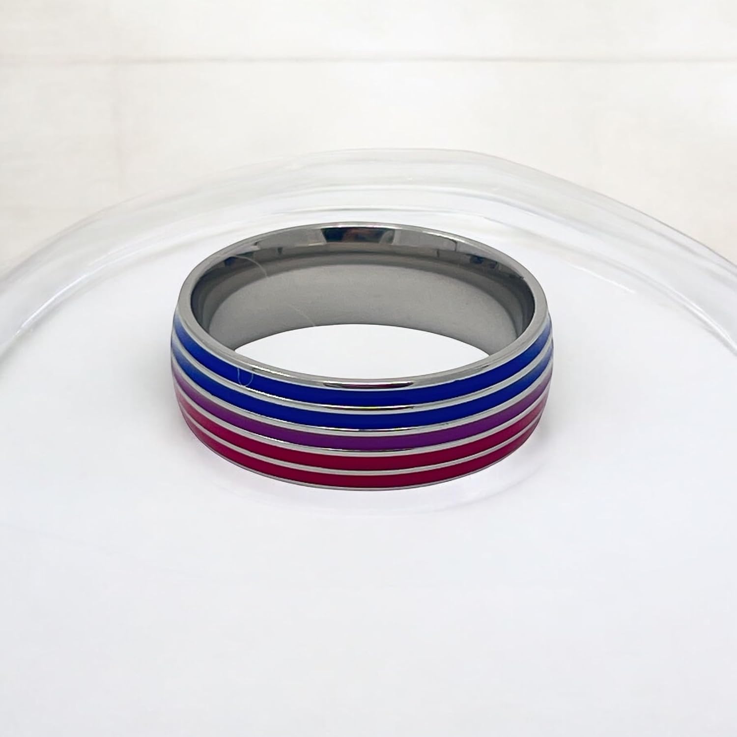 Bisexual Pride Stainless Steel Comfort Fit Ring LGBT