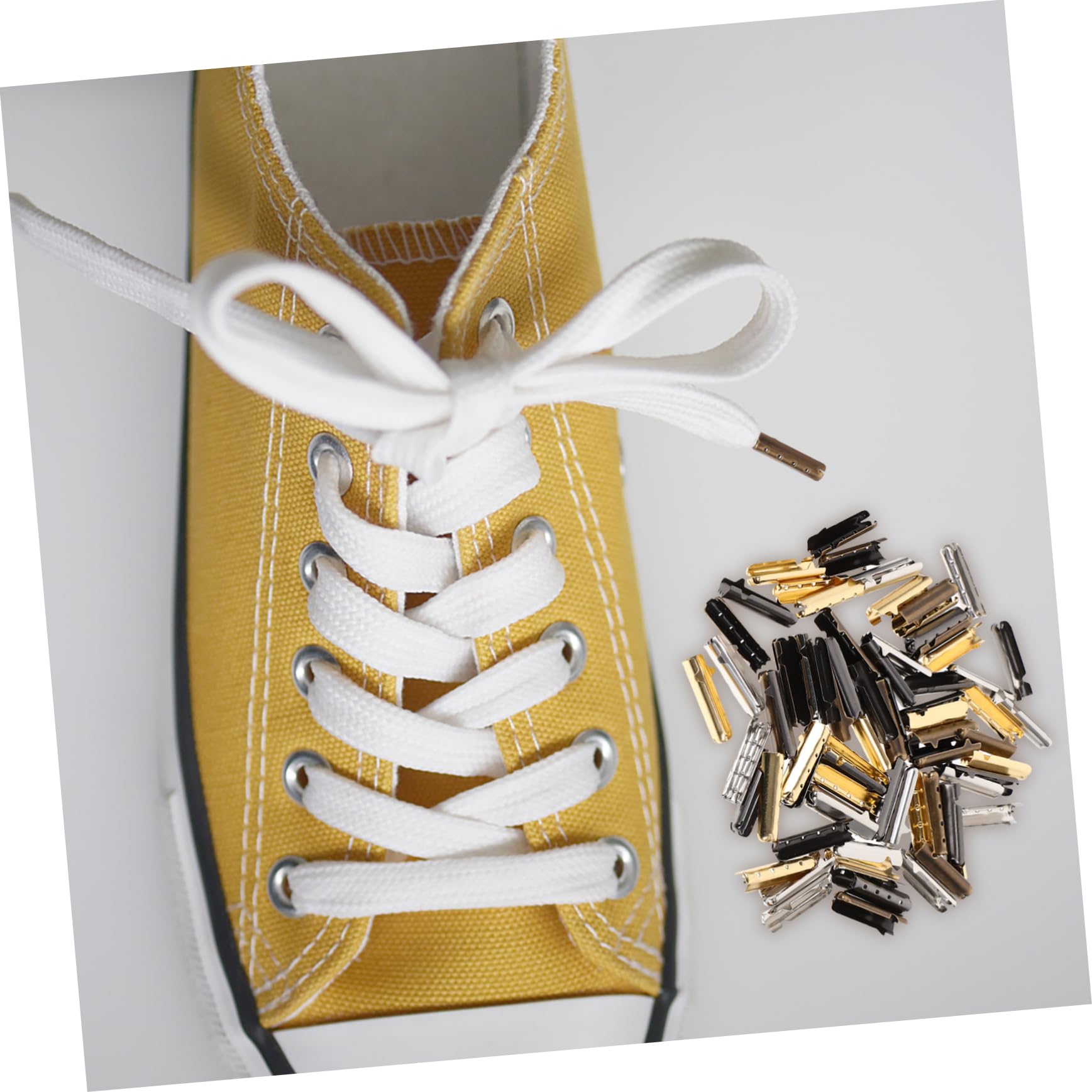 80 Piezas Puntas de Cordones de Zapatos de Cobre para Reparación y Personalización de Cordones para el y Funcionalidad de Zapatillas