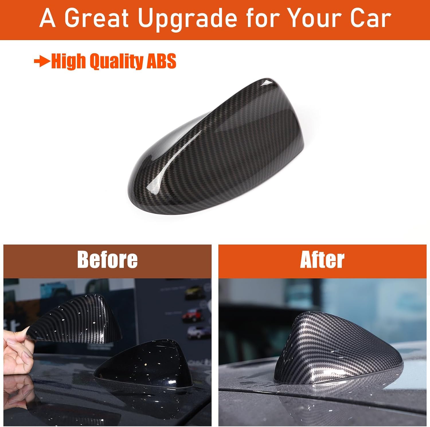 TOYCIDFG Roof Shark Fin Antenna Cover Cap Compatible with Alfa Romeo Giulia Stelvio, Carbon Fiber Pattern Car Exterior Decoration Accessories