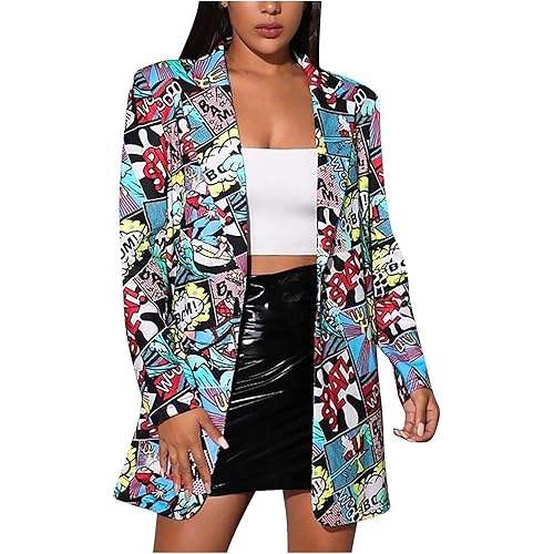Womens Office Blazer Jacket Open Front Cardigans Long Sleeve Lapel Collar Blazers Casual Pocketed Jackets