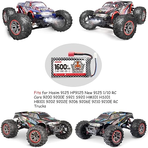 Miniatura 3 de Hosim 1:10 Escala RC Coches Reemplazo 1600mAh Li-Po Batería Recargable 9125 S920 Truggy Alta Velocidad RC Truck Accesorios Suministros