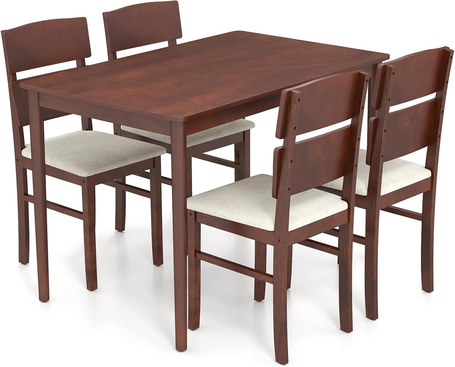 5-Piece Dining Set – Rectangular Glass Table & 4 Transparent Chairs For Kitchen, Living Room, Or Small Spaces