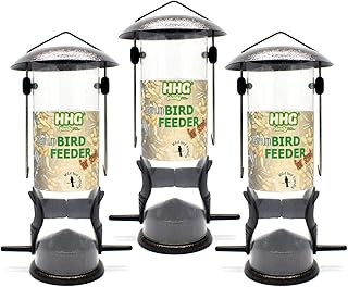 Handy Home and Garden Set of 3 x Premium Hammertone Wild Bird Feeders | Elegantly Designed Wild Bird Seed Feeders | Hanging Metal Bird Feeders Without Feed | Durable Hanging Bird Feeders