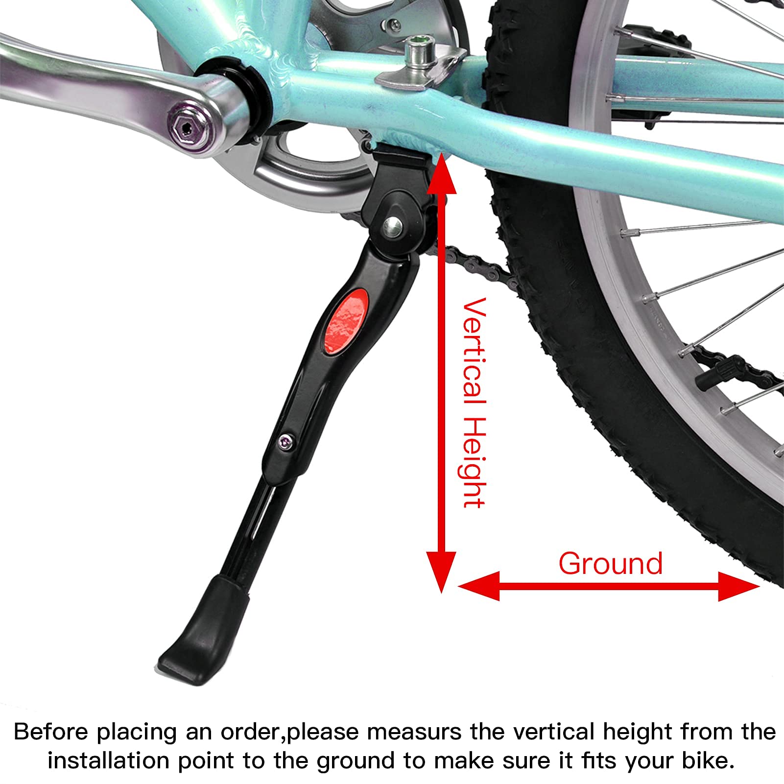 TERAYSUN Bicycle Kickstands,Height Adjustable Aluminium Alloy Bicycle Kickstand Bike Side Kickstand Fit For Mountain Bikeroad Bikebmxmtb P 586 - View #2
