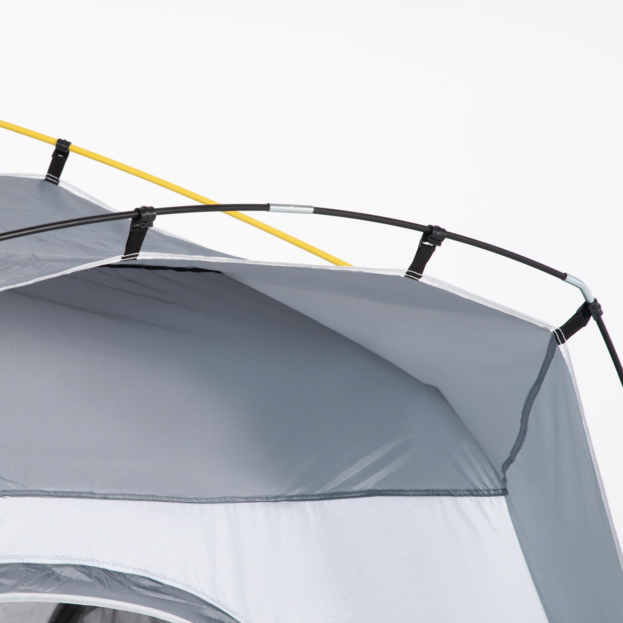 Outsunny - Tenda da campeggio per famiglie, 4 persone, montaggio istantaneo Pop-up 4 finestre, parasole, dim. 2,4 x 2,4 x 1,99 H m fibra di vetro poliestere
