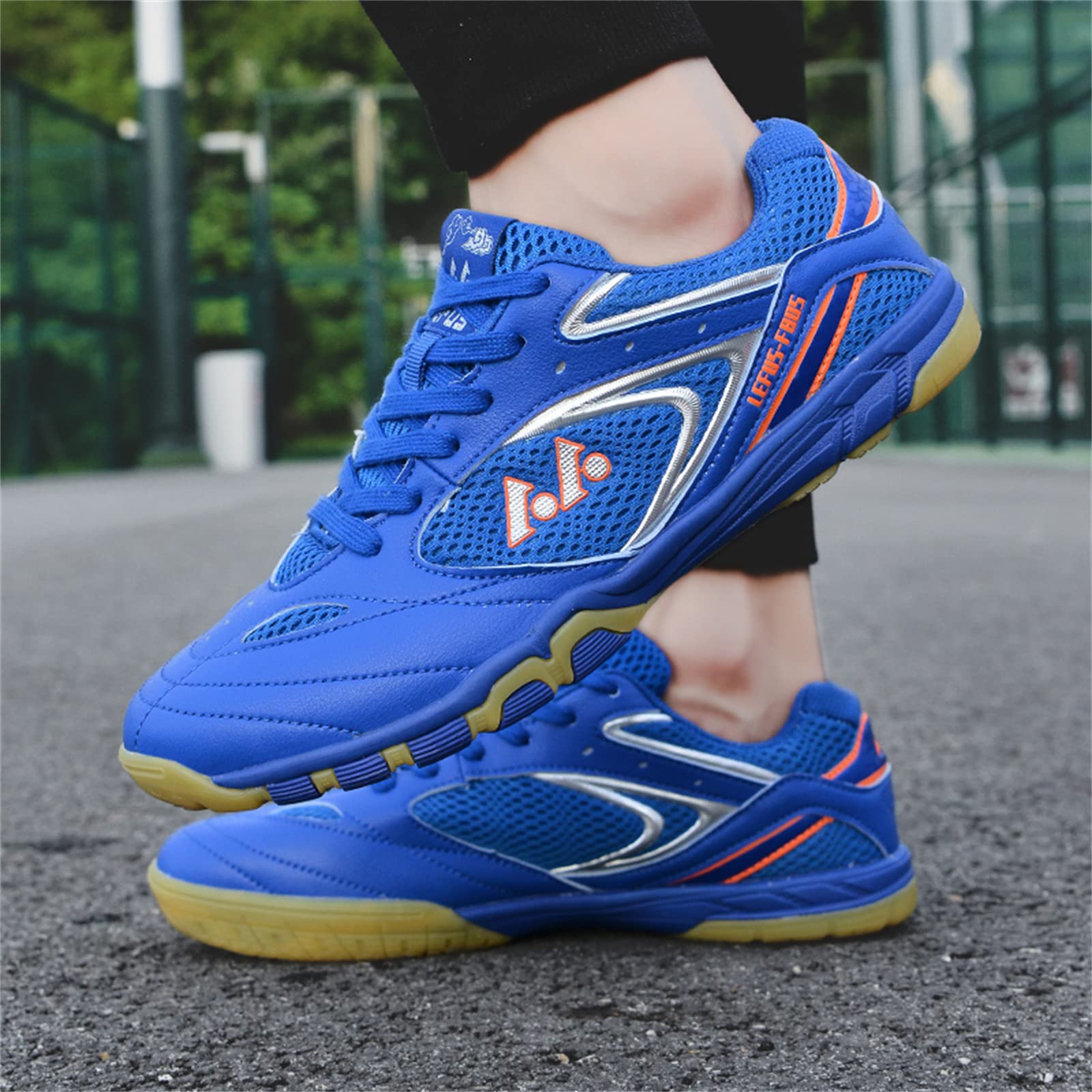 Zapatos De Tenis De Mesa para Hombres Y Mujeres Zapatillas Ligeras De Bádminton Transpirables para Adolescentes Y Estudiantes,Azul,45 EU