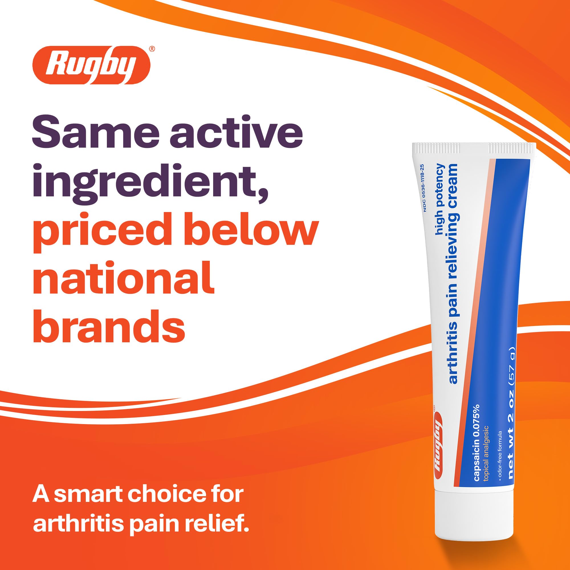 Rugby High Potency Arthritis Pain Relief Cream, Capsaicin 0.075%, 2oz, 1Pk — Amazon image 2