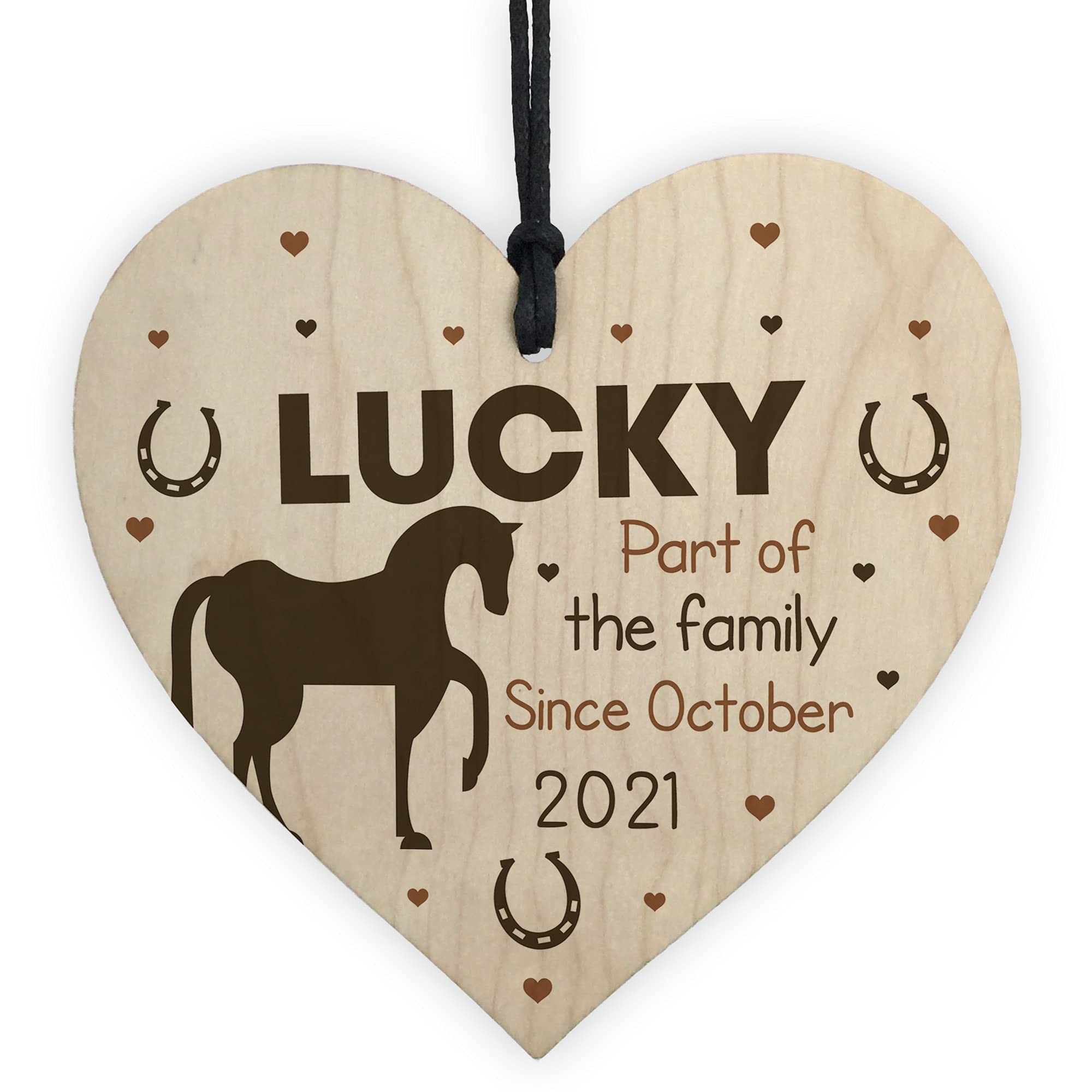 Personalised Horse Gift Wood Heart Horse Lover Gift Stable Sign Gift For Family