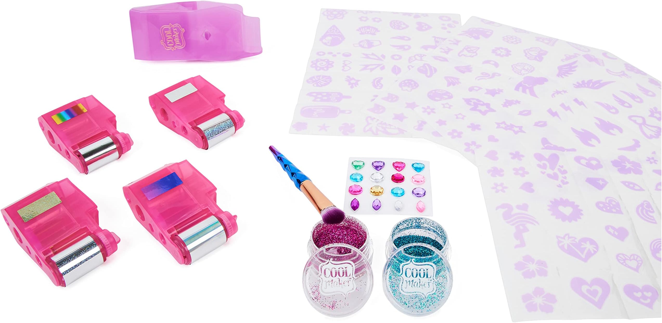 Cool Maker, Shimmer Me Body Art with Roller, 4 Metallic Foils and 180 Designs, Temporary Tattoo Kids Toys for Ages 8 and up